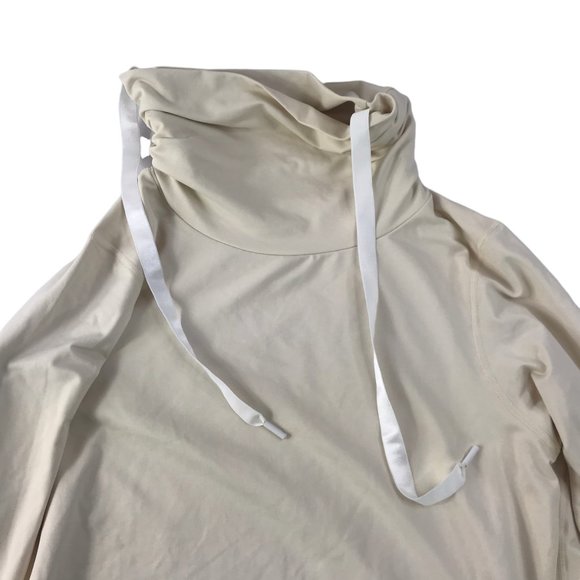 G. Goop Long Sleeve Shirt Ivory Cinchable Sleeves Women's Medium Gwenyth Paltrow - Picture 8 of 13